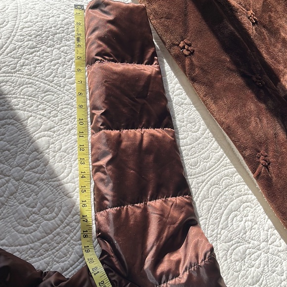 Lands' End Long Puffer Coat Women’s Medium 10–12 Bronze Brown Goose Down Warm - Picture 14 of 16